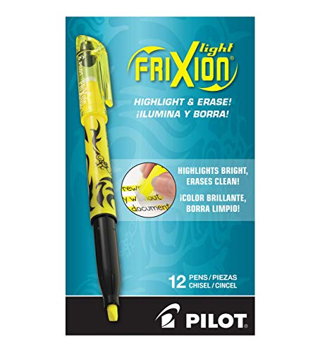 PILOT FriXion Light Erasable Highlighters, Chisel Tip, Yellow, 12-Pack - image 2