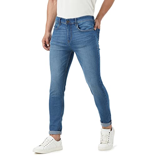 INKD Men’s Contrast Stitch Stretchable Slim Fit Jeans INKD Men’s Contrast Stitch Stretchable Slim Fit Jeans