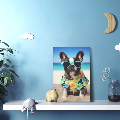 Toile bouledogue français pour habiller un mur vide avec style