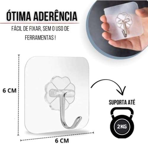 Kit 24 Ganchos Adesivo Inox Flor Parede Super Aderência | Durabilidade e Design Moderno | Suporte at