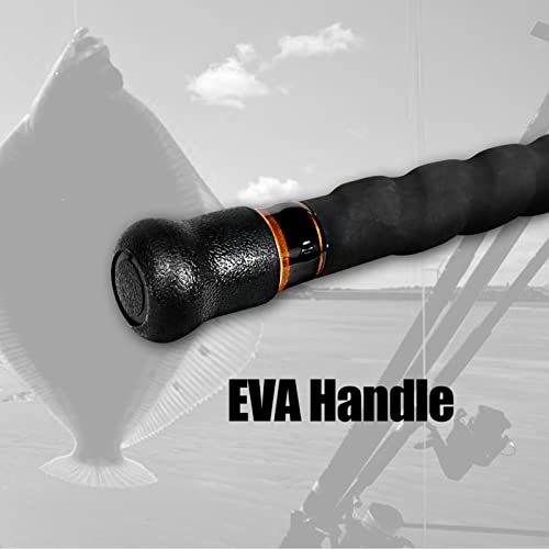 Fiblink Surf Spinning Fishing Rod 2-Piece & 3-Piece & 4-Piece Carbon Fiber Travel Fishing Rod With Noctilucent Tip (15' - 4Pcs - Orange) #TOP4