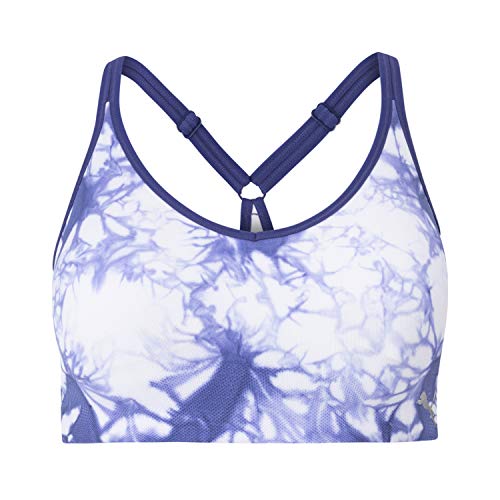PUMA Women's Tie-Dye Seamless Sports Bra, Hazy Blue, Large