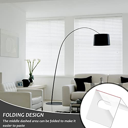 Modixun 50 Sets (100 Pcs) Vertical Blind Repair Tabs Clear, Self-Adhesive Pre-Cut Blind Fixers For Vertical Blinds Replacement Slats, Vertical Blind Vane Saver #TOP2