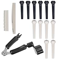 Package Includes: The guitar bridge pins set includes 6 ivory and 6 black guitar pegs, designed for acoustic guitar tuning pegs replacement, ensuring your instrument stays in perfect tune and looks great Essential Guitar Tools: Our guitar accessories...