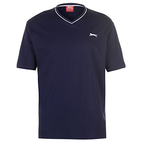 Slazenger - Camiseta de Manga Corta con Cuello en V para Hombre Azul XXL