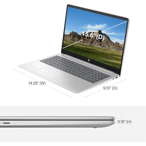 Image of HP Chromebook 15.6 inch Laptop, Ultra Light Business Laptop, Intel Processor N200, 8GB LPDDR5 RAM, 64GB eMMC, Intel UHD Graphics, Long Battery Life, HD Webcam, WiFi 6, Chrome OS, Silver (Renewed)