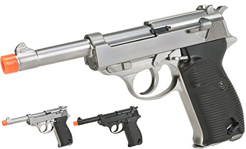 Evike - WE Heavy Weight P38 Airsoft Gas Blow Back Pistol - Silver - (55419)