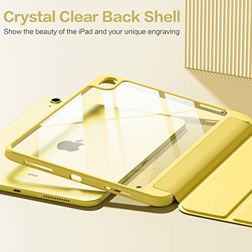 Image of Wenlaty Compatible with iPad (A16) 11th Generation Case 11 Inch 2025, for iPad 10th Generation Case 10.9 Inch 2022 with Pencil Holder, Trifold Stand Protective Clear Back, Auto Wake /Sleep, Yellow