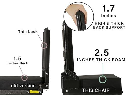 JST GAMEZ Stadium Seat with Back Support and Cushion High Back Bleacher Chair with Back and Cushion Bleacher Seat Extended Back with Shoulder Strap and Cup Holder