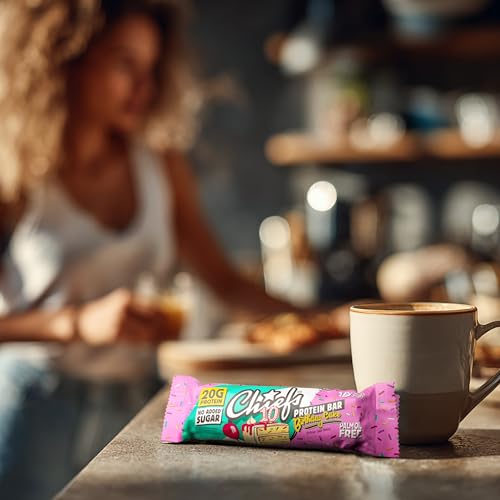 Chiefs High Protein Riegel - 20g Protein, der köstliche Snack ohne Zuckerzusatz - 12x55g Eiweißriegel ohne Palmöl - Birthday Cake Geschmack 6