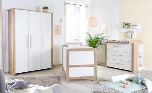 roba Kinderzimmer Set 3-teilig Malo - Gitterbett 70 x 140 cm +...