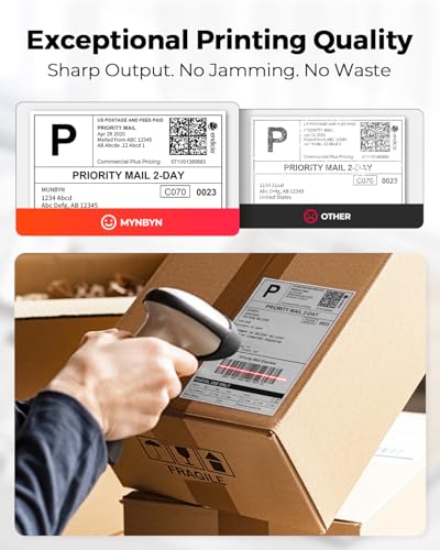 MUNBYN 4x6 Direct Thermal Roll Shipping Labels 500 Pics for Address Mailing Postage USPS UPS FedEx Amazon Canada Post Shipping Labels, Commercial Grade 500 Labels/1 Rolls image 4