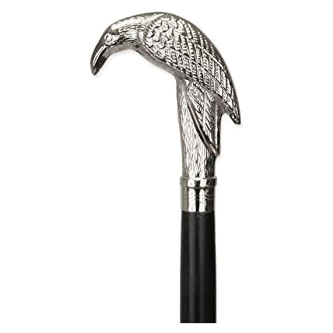 Historical Emporium Men's Raven Fashion Walking Stick Silver Cover