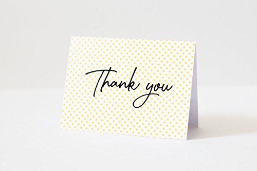 Luxye Box Of 36 Thank You Cards With Envelopes, Folding Thank You Card Notes, Original Polka Dot Striped Designs, Bulk 4X6 Blank Inside, For Small Business, Baby Shower, Birthdays And More! #TOP6