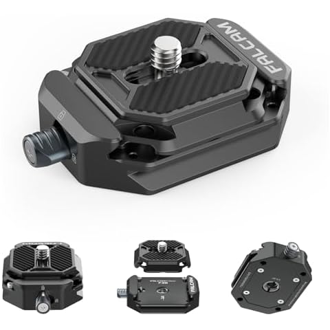 VIJIM FALCAM F38 Quick Release Plate,38mm Universal Camera Mounting Adapter w 1/4in-3/8in Screw Thread,Aluminum Quick Release System QR Plate,Fits for Sony Canon Tripod Monopod DSLR Stabilizer Slider Cover
