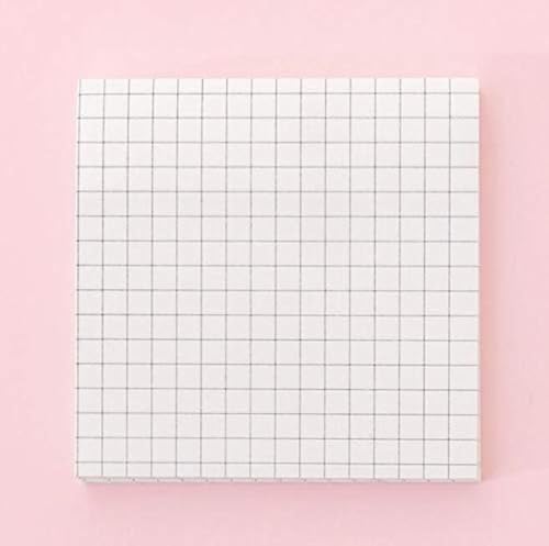 VOANZO 10PCS Pequeñas notas adhesivas cuadradas, 7.5x7.5cm Notas adhesivas de cuadrícula minimalista creativa para Office School y Home (80 hojas por bloc)