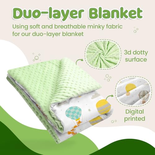 Image of SANDJEST Air Balloon Minky Blanket 30 x 40 Inches, Gift for Christmas Birthday