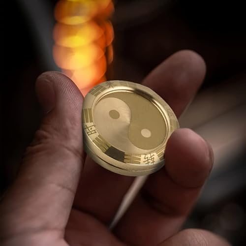 Haptic Coin Fidget Slider - EDC Haptic Slider Magnetic Metal Fidget Toy Fidget Coin, ADHD Autism Sensory Toys Stress Relief Toys Office Desk Toys Fidget Toys for Adults (Taichi) - Thumbnail 2
