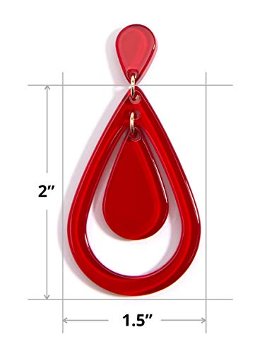 ZENZII Acrylic Resin Teardrop Cutout Earrings for Women4