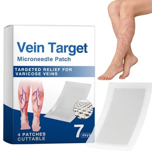Vein Target Microdarts Patch Professional Varicose Veins Treatment for Legs Patch Relieve Leg Discomfort Improves Blood Circulation Natural Ingredients Leg Treatment for All Skin Types.