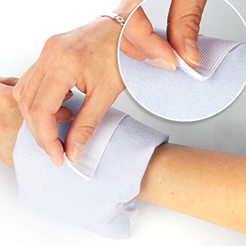 com-four® 2x Große Mehrfach-Kompressen 29 x 12 cm mit Premium Mehrweg Vlieshülle, Kalt und Warm Kompressen mit Gel-Kühlpack Schutzhülle mit Gummiband, mikrowellengeeignet - Made in Germany