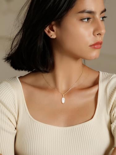 S.Leaf Shell Necklace for Women Sterling Silver Shell Pendant Minimalism Round I Heart I Square I Oval Mother of Pearl Necklace for Women3