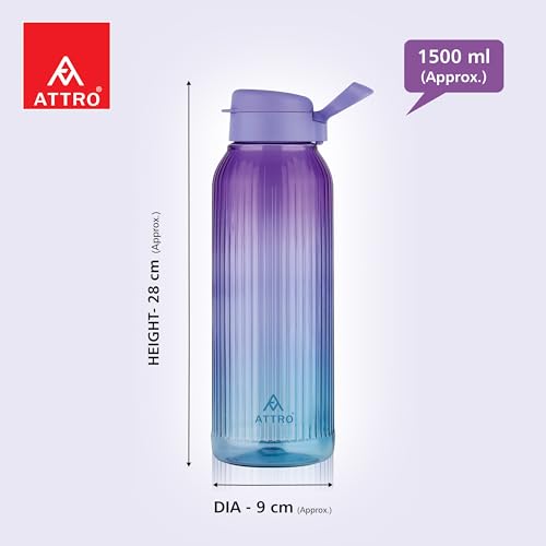 Image of ATTRO Prime Linear Deluxe Water Bottle-Set of 2-Purple Blue-1.5L