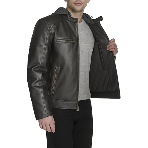 Image of Levi's Men's Faux Leather Racer Jacket Coat