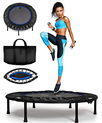 FITPULSE Mini Trampoline Rebounder - Indoor Trampoline for Adults - Portable & Foldable - Exercise Trampoline for Adults, Small Rebounder Trampoline, Perfect for Indoor Fitness and Home Gym
