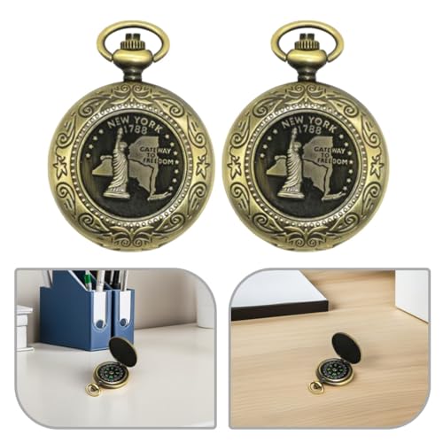 BESPORTBLE 2pcs Mini Brújula Vintage de Bolsillo miniatura 3