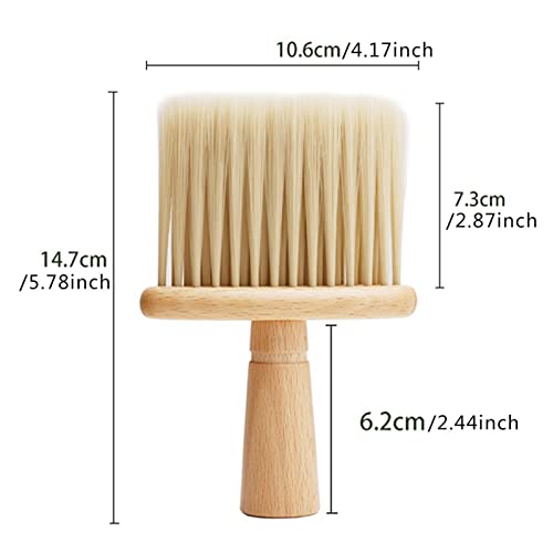 Barber Neck Duster Brush, Professional And Soft Neck Brush For Hair Cutting, Neck Duster With Wooden Handle #TOP1
