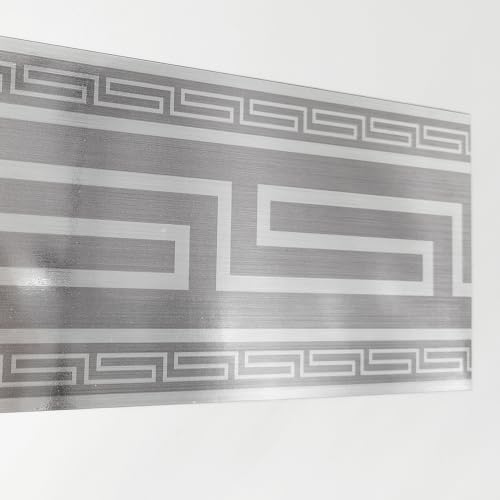 Funlife 3 Rolle Selbstklebende PVC Tapete bordüre, Tapetenbordüre Wandtatoo in griechischem Stil, Wandbordüre Klebefolie für Bad Spiegel Küche Fliesen, wasserdichte Raumdekoration, 10x200cm Hellgrau