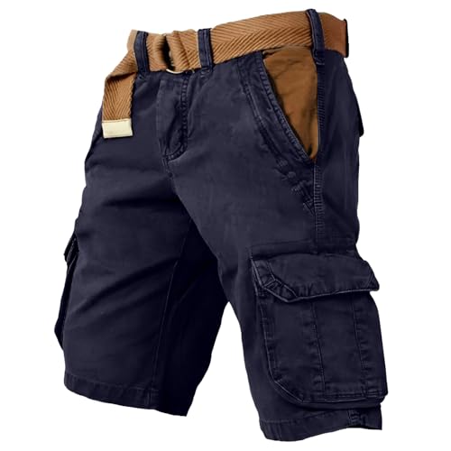 Short cargo homme en coton stretch rouge avec grandes poches gilet pour l'été