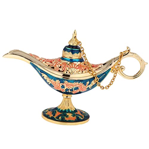 MonkeyJack Lâmpada a óleo com entalhe de flor, lâmpada mágica árabe de mentira, do gênio do Aladdin,