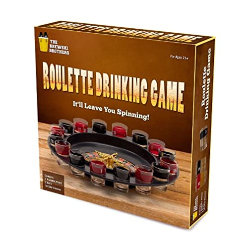 Roulette Drinking Game With 16 Black And Red Shot Glasses By The Brewski Brothers #TOP4