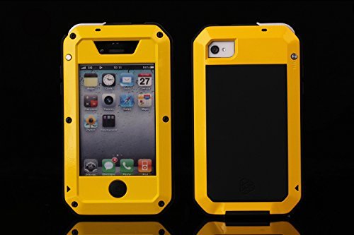 iPhone 4s Case, SCENG Aluminum Shockproof Dustproof Waterproof Gorilla Glass Metal Case Cover for iPhone 4 / 4S