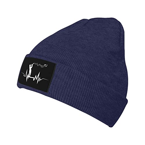 Trumpet Heartbeat Unisex Beanie Hat Knitted Warm Cap Wool Knitted Hat Knit Hat Cap Navy