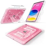 CCMAO Case for iPad A16 11th Generation, iPad Case 10th Generation, Sparkly Glitter Transparent Back, Larger Kickstand, Pencil Holder, Drop-Proof Protective Cover for iPad 11/10, Clear Glitter