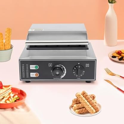 Waffeleisen Waffeln, Ergibt 5 leckere Waffelhunde, 1550 Watt Effiziente Heizung, Einstellbares 50-300℃ und 0-5min, Hot Dog Maschine mit Antihaftbeschichtung – Bild 5