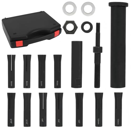 Xxamz 18PCS 95400 in-Line Dowel Pin Puller Master Set SAE & Metric Collets Included No Slide Hammer Required Compatible with Air Ratchet & Hand Ratchet Efficient Dowel Pin Removal Tool