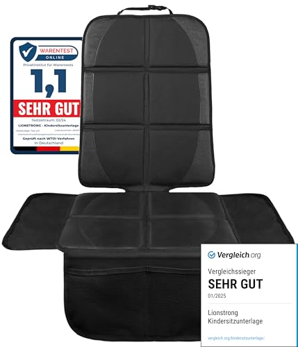 Image of LIONSTRONG® Car Seat Protector for Child Car Seat [ISOFIX COMPATIBLE]- Car Seat Cover for Infant Car Seat waterproof - Carseat Seat Protectors Baby - Car Seat Mat Dirt resistant - Seat Cover (1 Piece)