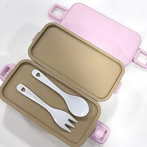 Bibi & Co. Bento Box with Built-in Utensil Set, Japanese Lunch Containers, All-in-One Adult/Kids Meal Prep Container, 2 Stackable Portable Leak-proof Large Capacity, Microwave Safe Lunch Box.