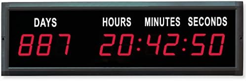 EU 1.8'' LED Countdown Clock Days Hours Minutes and Seconds (Red)