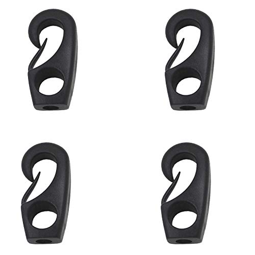 Cabo elástico de caiaque com 4 ganchos de cílios de 6 mm preto elástico para acampamento, deck de ca