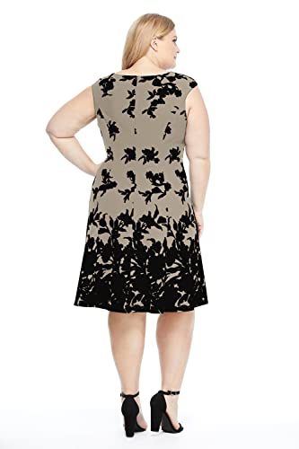 Image of London Times Womens Dresses Cap Sleeve Fit and Flare - Elegant Summer Cocktail Graduation Garden Party Wedding Guest Dress