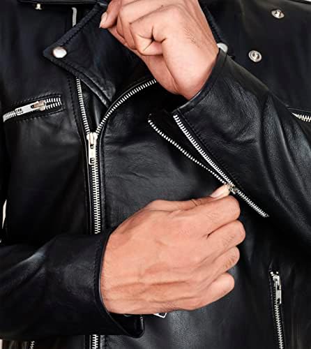 Mens Walking Dead Jeffrey Dean Morgan Negan Zwart Lederen Motorfiets Jas Brando Stijl Faux/Real, Zwart leder, XL Mens Walking Dead Jeffrey Dean Morgan Negan Zwart Lederen Motorfiets Jas Brando Stijl Faux/Real, Zwart leder, XL