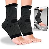 ECCLES3 - 2 Pack - Ankle Compression Sleeves for Pain - Unisex, Men, Women - Brace Support for Sports, Achilles Tendon, Plantar Fasciitis, Arthritis, Heel Pain, Sprained, Circulation Relief (Medium)