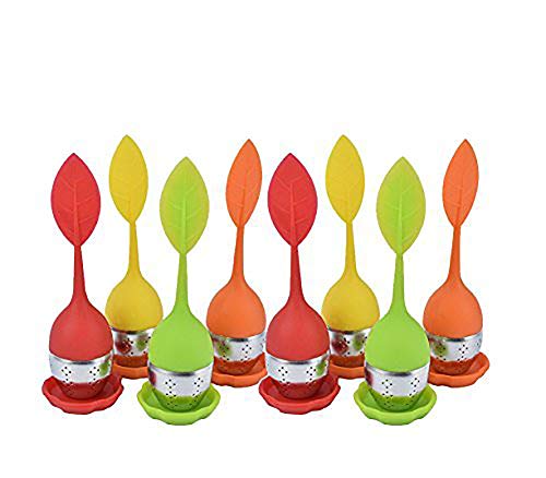 Crivers 8Pc Practical Loose Leaf Tea Infuser, Stainless Steel Tea Strainer & Tea Steeper & Teapot With Long Silicone Leaf Shape Handle … #TOP23