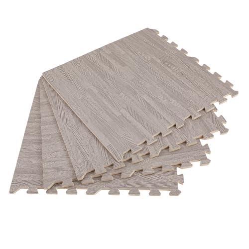 LIAUHO Puzzle Piece Floor Mat, 25 pcs Thick Basement Flooring over Concrete, 24" * 24" Interlocking Foam Tile, for Home, Gym, Basement, Game Room, Exhibition Hall, Attic, Balcony, Study, Office, Hotel