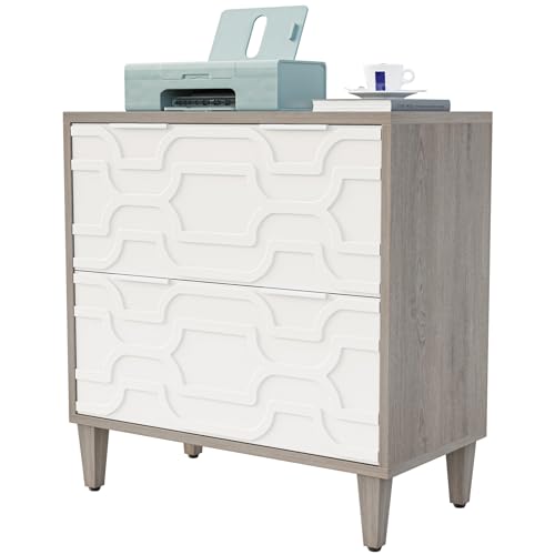 Tribesigns 2-Drawer File Cabinet, Lateral Filing Cabinet for A4/Letter/Legal Size, Office Storage Cabinet, Printer Stand with Storage Drawer for Home Office, White and Gray by Tribesigns - Image 9